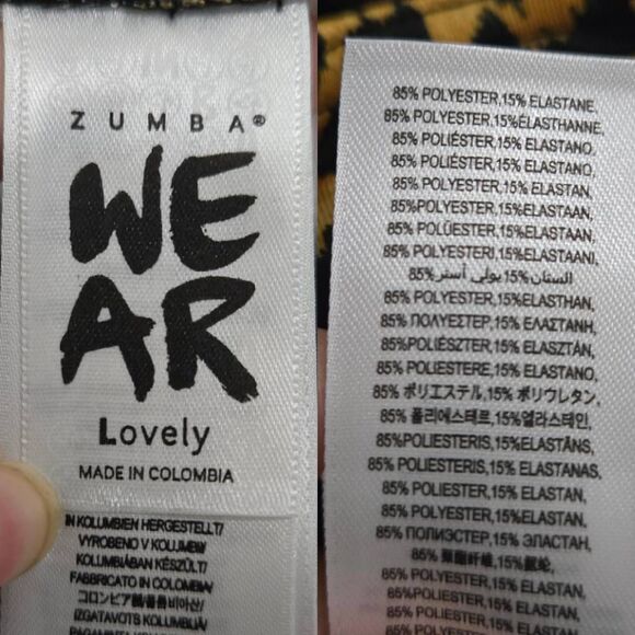 Zumba La Pachanga Ruffle Floral/Leopard Print Leggings Size L (E109) - Picture 5 of 7